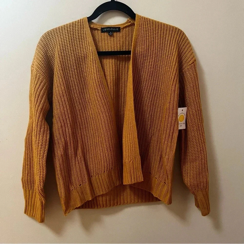 Stitch Fix Yellow Gold Open Front Cardigan Sweater- Girls M- Love Ellie- NWT